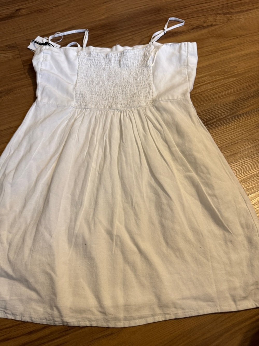 NWT Japna White Smocked Spaghetti Strap Mini - Picture 5 of 6